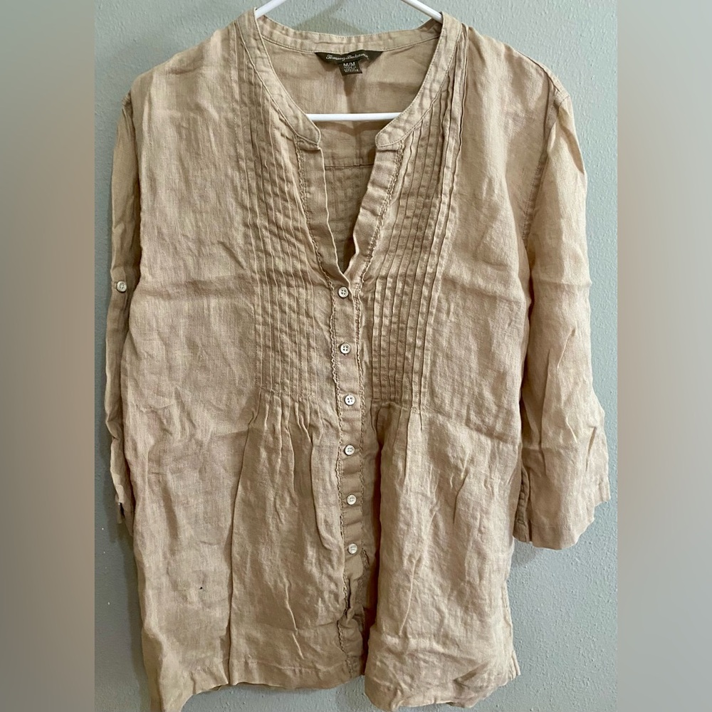 Tommy Bahama Light Tan Linen Shirt